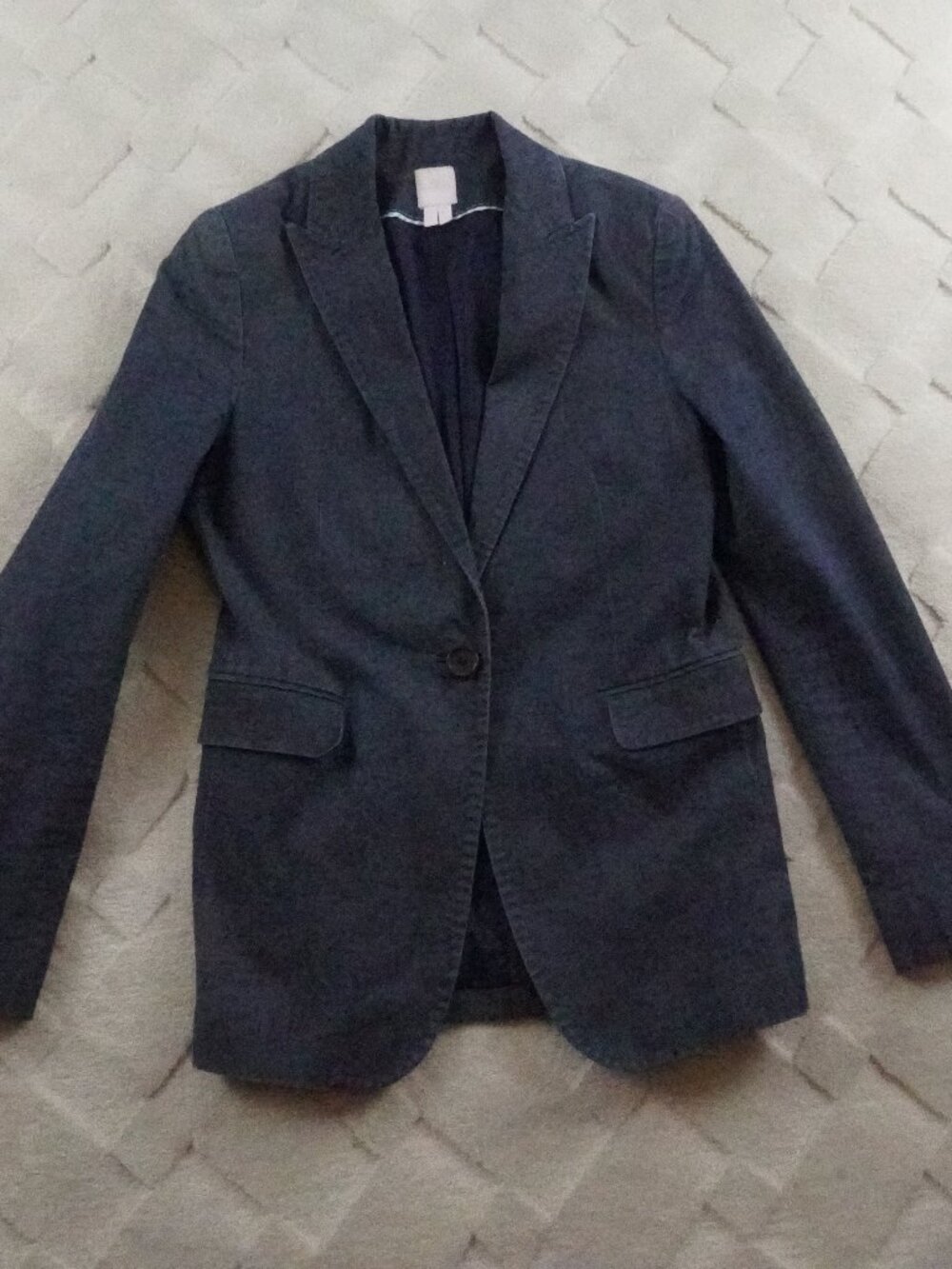 Ann Mashburn Blazer Jacket Womens 2 Blue Single Breasted